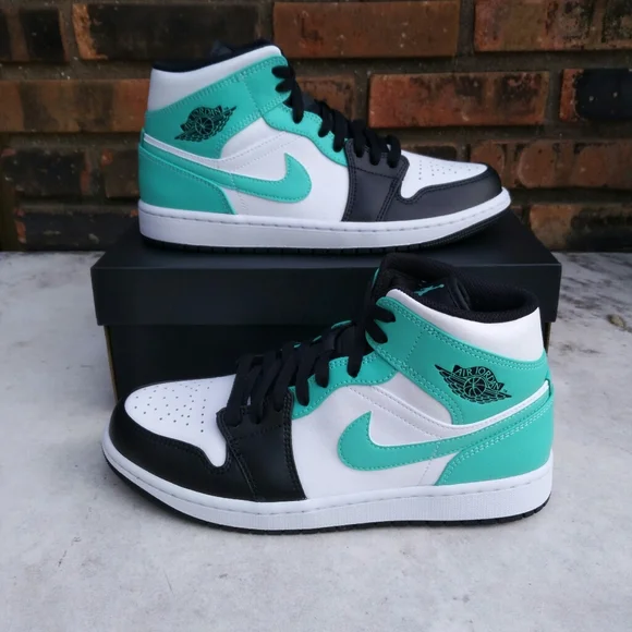 Turquoise Black And White Jordans Jordan Shoes Nike Air Jordan Mid